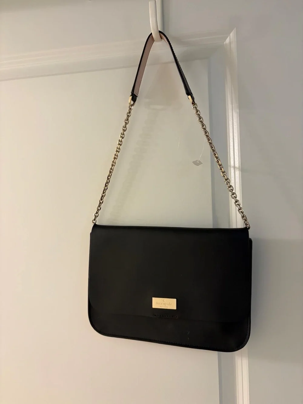 Vintage kate spade Black Shoulder Bag with Gold Chain